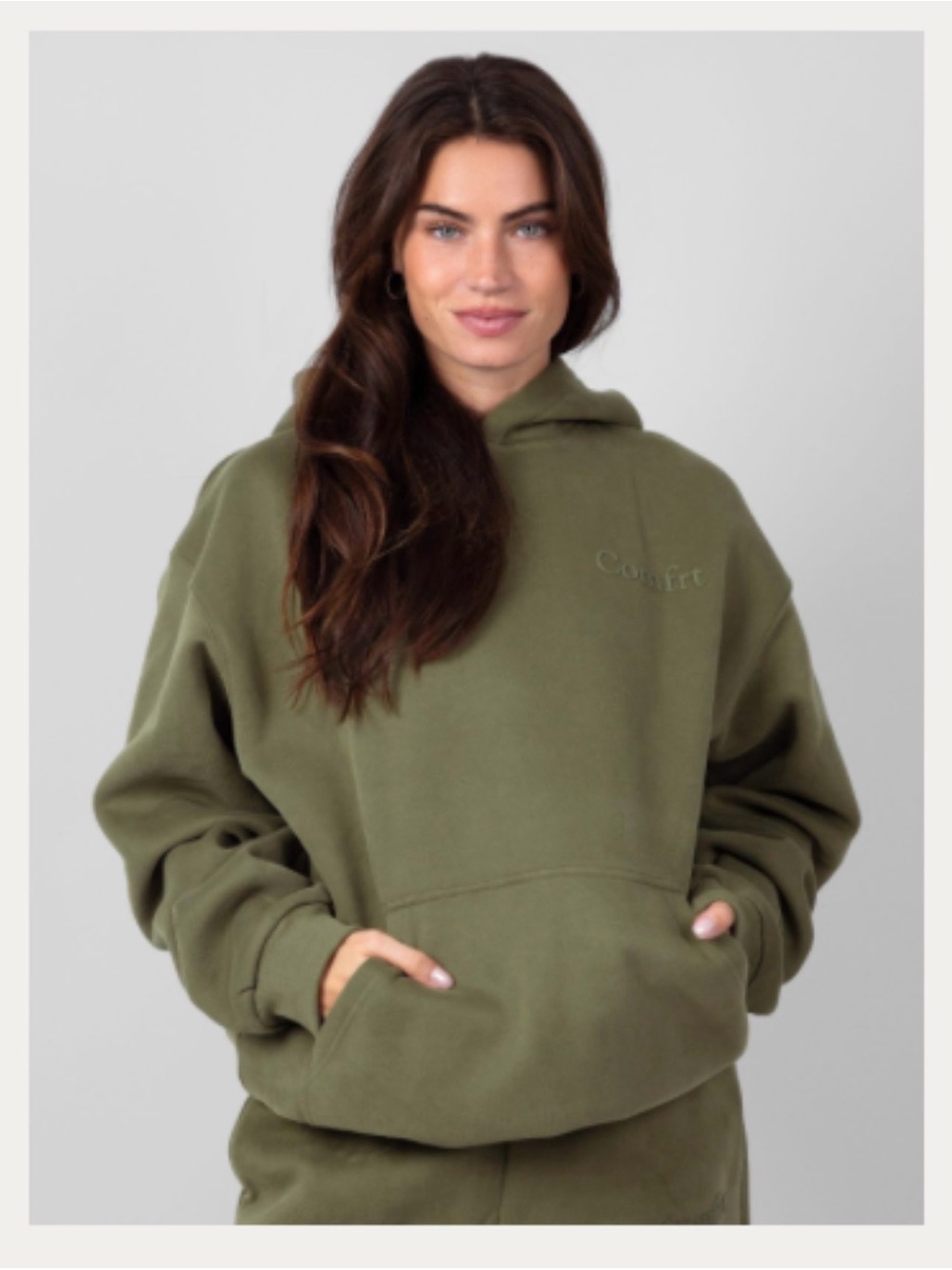 Comfrt Unisex Minimalist Hoodie | Olive | Medium
